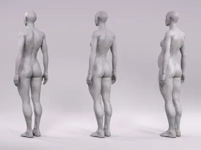 8 months pregnant fashion mannequin pose set 3D model