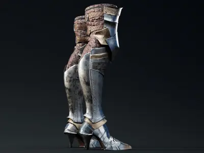 Female Knight  Leg Armor Set LowPoly   Low-poly 3D model