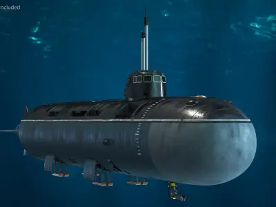 Deep-Sea Nuclear Submarine Losharik 3D model