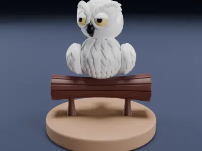 Stylized Snowy Owl Harry Potter 3D Model 3D model