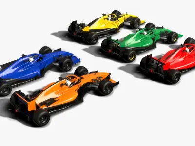 Generic Formula Race Cars Collection 3D model