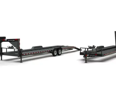 Texas Pride Trailers  Lowboy Bumper Pull and Gooseneck 2 in 1 Low-poly 3D model
