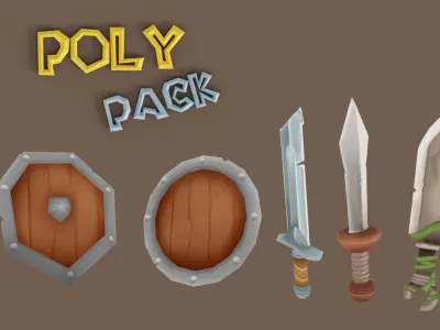 LowPoly RPG Weapons Pack Low-poly 3D model purchase