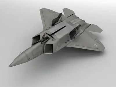 F-22 Raptor Jet Aircraft Low-poly 3D model