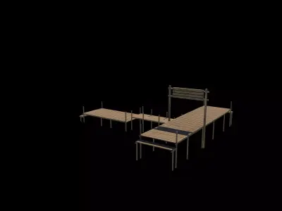 wooden wharf or pier 3D model