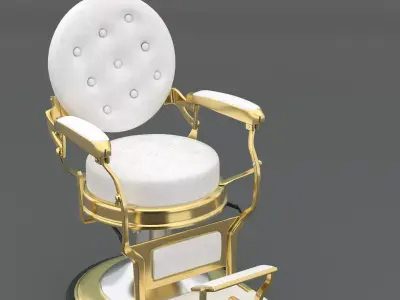 Alesso Professional Barber Chair white 3D model