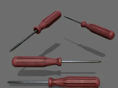 screwdriver Low-poly 3D model 53