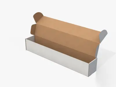 Mailer Boxes - White Long Packaging Set 3D model