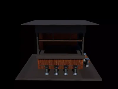  coffee bar counter 3D model