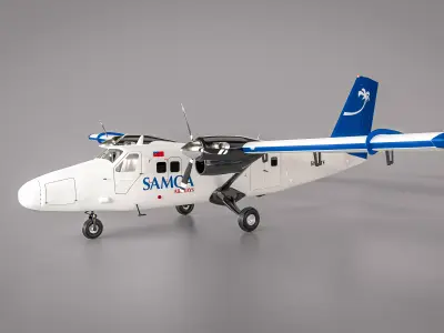 DHC-6 Samoa Airplane Edition  Low-poly 3D model