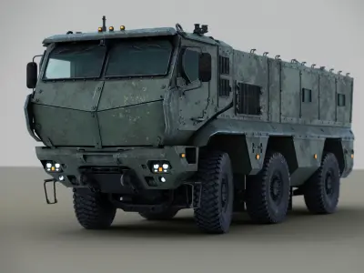 Kamaz Typhoon PBR GR Bonus Destroyed Version Included  Low-poly 3D model