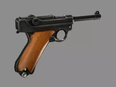 Pistol C127G Luger Model 1908 Low Poly 3D Model Low-poly 3D model
