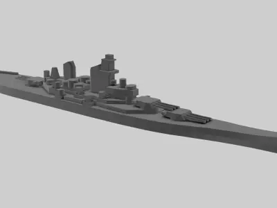 USS Iowa - Model for small scale printing 3D print model