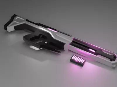 Low-poly Sci-Fi Riffle Strom Low-poly 3D model