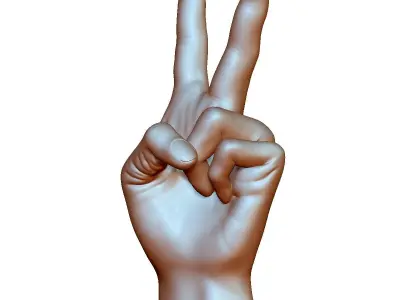 Victory sign hand male - 3D printable model 3D print model
