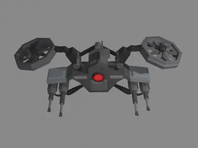 Scifi lowpoly Atack drone Duckling Low-poly 3D model