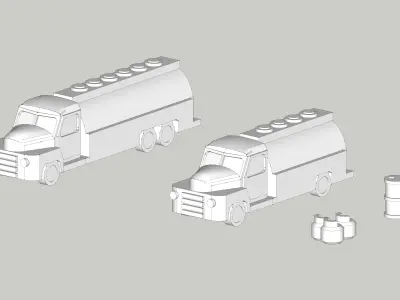 Fuel Trucks by Outland Models Low-poly 3D model