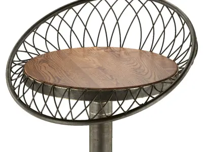 The Aero Industrial Design Steel Bar Stool 3D model