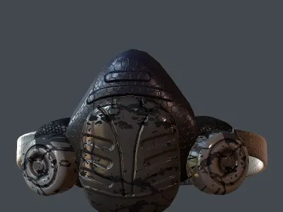 Gas mask helmet 3d model scifi Low-poly Low-poly 3D model Low-poly 3D model 16