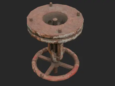 Rusty valve Low-poly 3D model