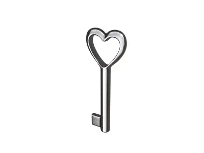 Heart Shaped Key 3D model 3D model