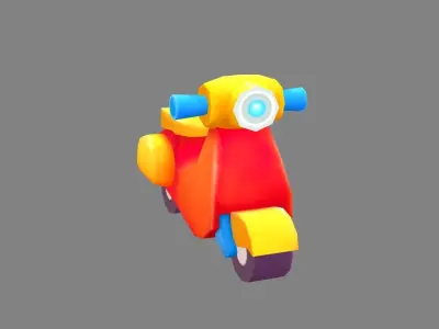 Cartoon scooter toy Low-poly 3D model