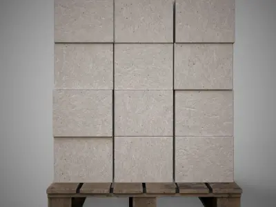 The collection is a low-poly 3D model pallet with block Low-poly 3D model