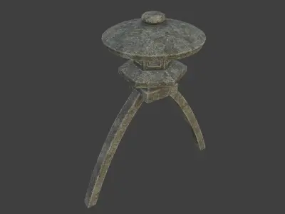 Japanese Stone Lantern 2 Low-poly 3D model