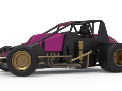 Dirt Silver Crown Car while turning Scale 1 to 25 3D print model