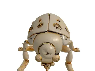 Golden Steampunk Mechanical Beetle Automaton 3D model