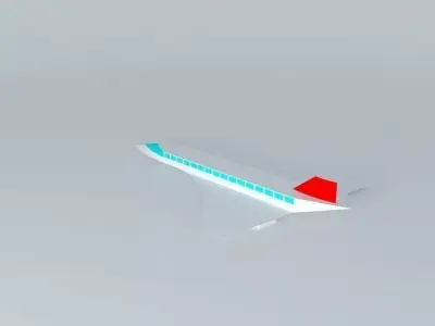 Concorde airplane with stripes Free 3D model