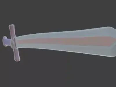 Kawaii Fantasy Pastel Sword 3D Model Low-poly 3D model