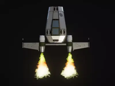 Game Ready Space Ship  Low-poly 3D model