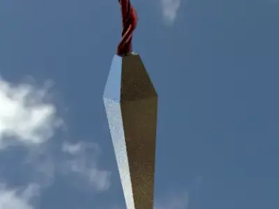 Kunai sword in sky Free low-poly 3D model