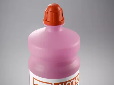 Realistic  denatured alcohol bottle 3D model
