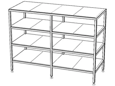 Industrial Shelving Unit 3D model