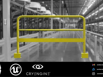 Guard rail  Low-poly 3D model