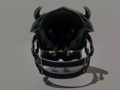 DVL3DStudio Skull Face Shield Low Poly Dark Tactical Game Ready Low-poly 3D model