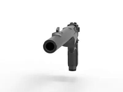 Pistol Desert Eagle Magnum 14 inches barrel 3D model