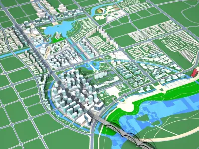 Architecture map of city 3D model