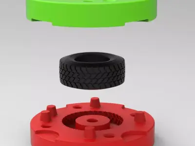 Mold for diecast truck tire 3 Scale 1 to 25 3D print model