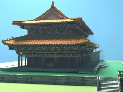 Chinese ancient palace  house 3D model