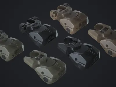 FAB Defense Flip Rear Sight Low-poly 3D model