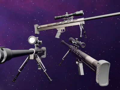 Stylized Guns Pack 34 Unique Game-Ready Weapons Models Low-poly 3D model