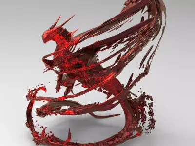 Pheonix crimson splash 3D model