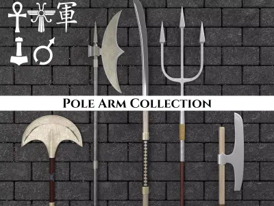 Ancient Collection Weapons Pole Arms 3D Model Pack