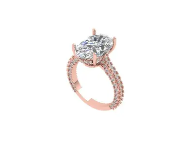 Oval Art Deco Ring 3D print model 8