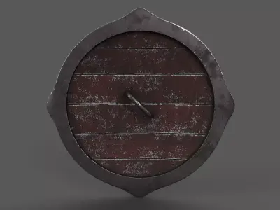 Viking Shield Low-poly 3D model 36