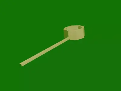 Low Poly Japanese Ladle -Hishaku- with Animated Water  128 Tris  Free low-poly 3D model