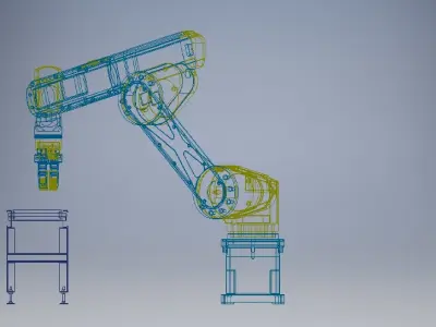 Robot arm 6 dof degrees of freedom Low-poly 3D model